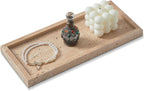 Natural Small Travertine Tray for Bathroom Vanity and Kitchen Sink, Stone Countertop Organizer for Soap Dispenser, Jewelry, Perfume, Candle, Ring, Home Decor, Non-Resin Non-Ceramic