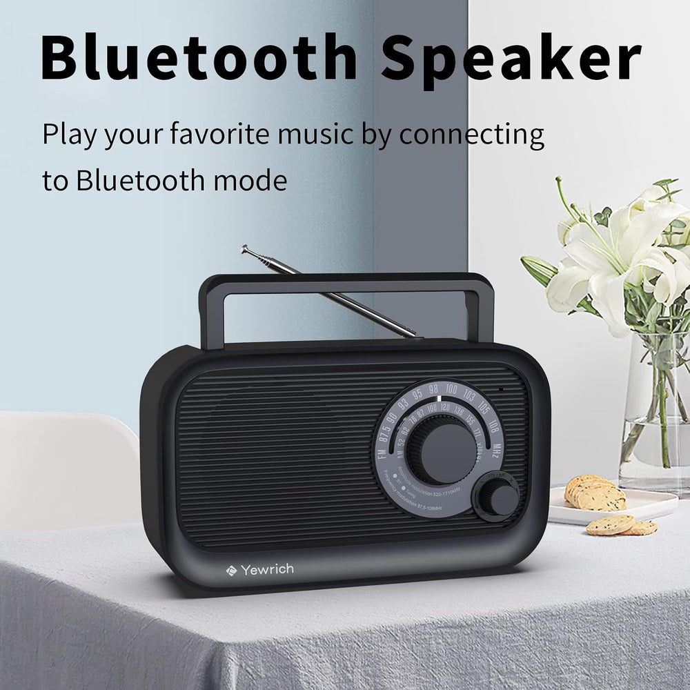 AM FM Radio with Bluetooth AC/DC Power with 3.5mm Headphone Jack