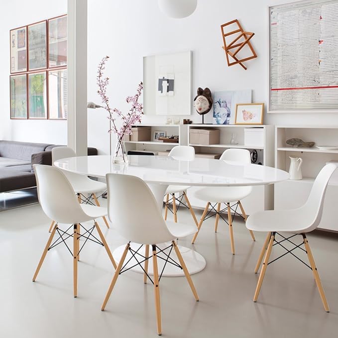 Furmax Modern Style Dining Chair Mid Century Modern DSW Chair, Shell Lounge P...