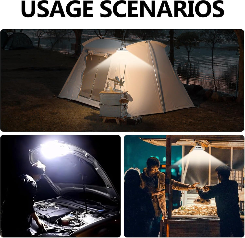 30W 4000LM Rechargeable LED Portable Camping Tent Light,IPX5 Canopy Lights