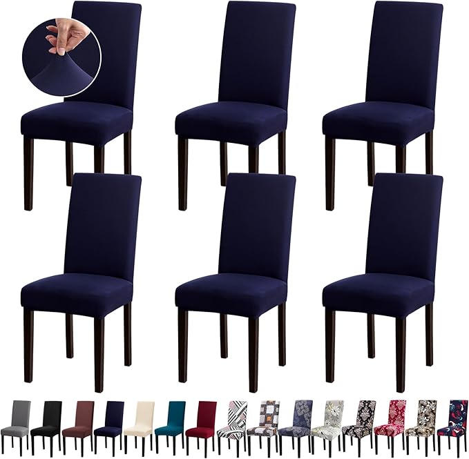 Chair Covers, Stretch Kitchen Chair Covers/Dining Room Chair Covers Set of 6, Removable Washable Dining Chair Slipcovers for Home, Hotel, Banquet