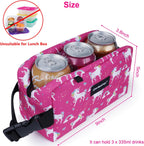 Cerbonny Small Cooler Bag - Freezable Lunch Bag for Work, School, Travel - Mini Insulated Bag for Kids & Adults - Fit for Yogurt - 3+ (Red Unicorn)