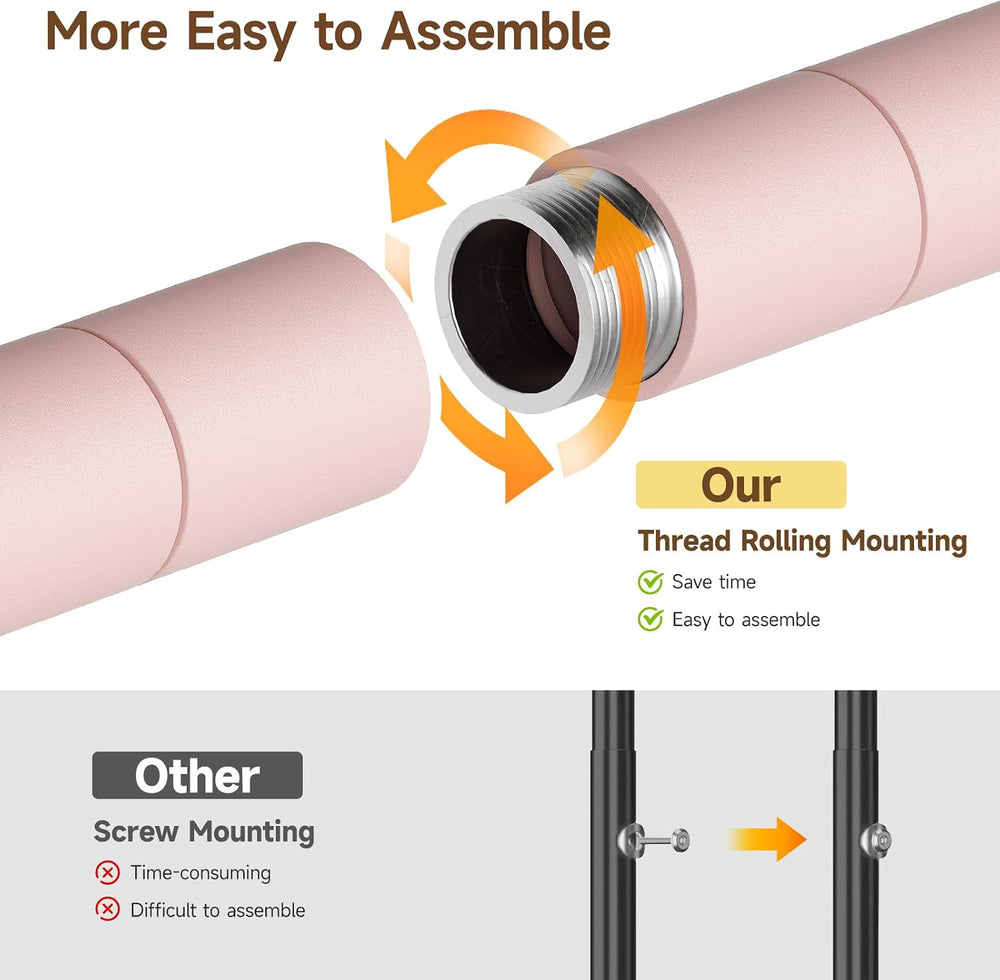 L2 Wall Mounted Closet System, Industrial Pipe Clothing Rack, Pink | Metal Cl...