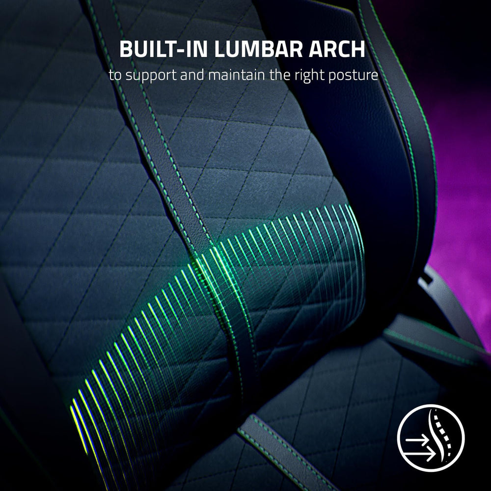 Razer Enki Gaming Chair, Built-in Lumbar Arch, All-Day Comfort, Black | Optim...