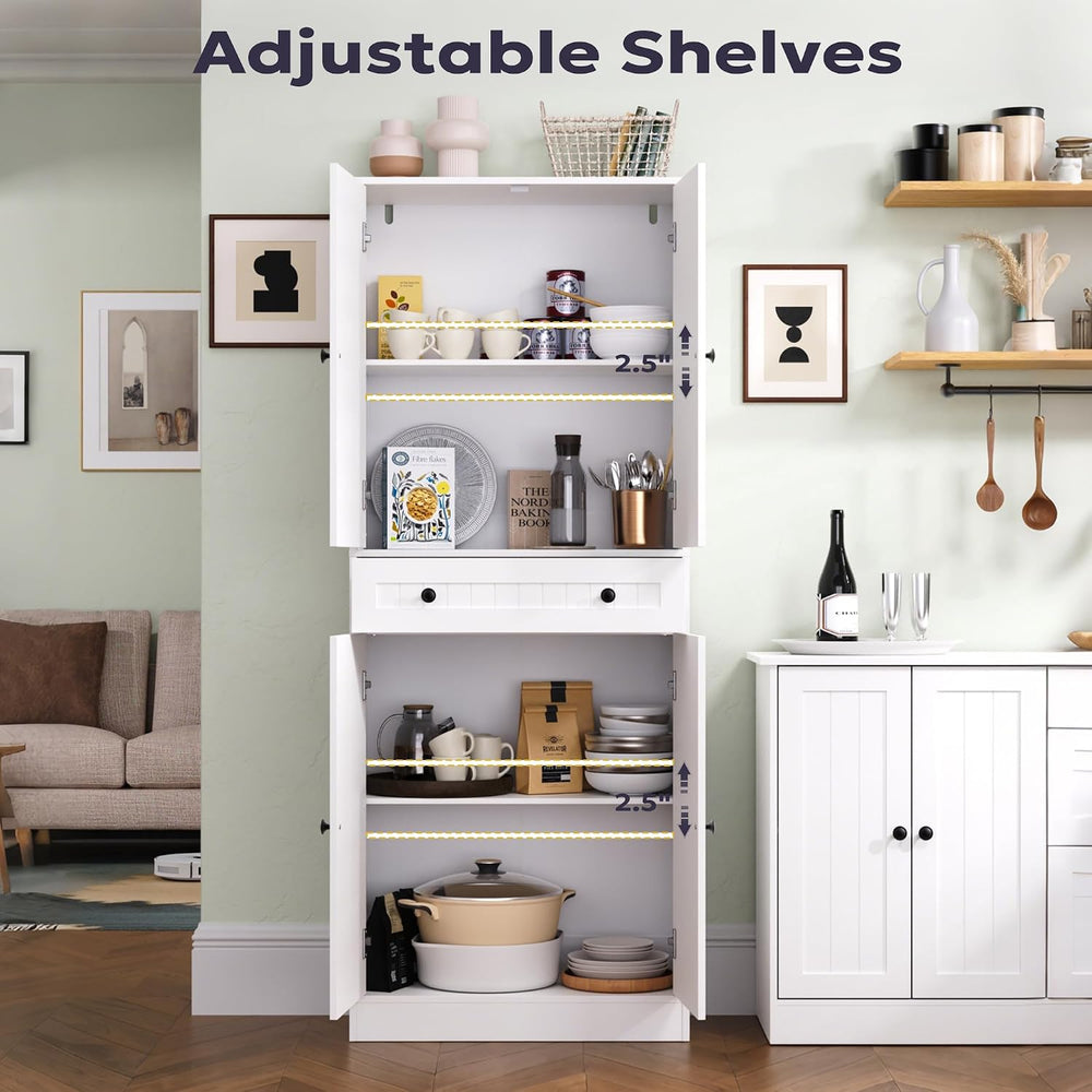 Furnify 71" Tall Kitchen Pantry Storage Cabinet with Doors & Drawer,...