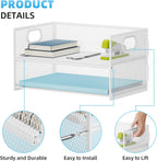 Marbrasse 2 Tier Paper Organizer Letter Tray, Mesh File Organizer with Handle, Paper Sorter Desk Organizer for Home Office Supplies - White