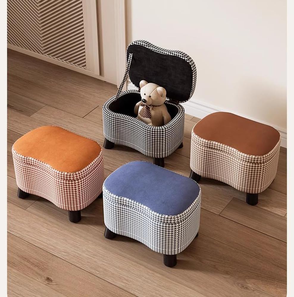 Storage Ottoman with Removable Cover,Soft Foot Rest Stool Upholstered Padded ...