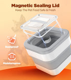 Collapsible Dog Food Storage Container, 10-14 Lbs Capacity Cat Pet Food Container with Magnetic Lid & Measuring Cup, Multi Purpose Storage Container For Dry Food, Cereal