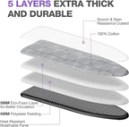 APEXCHASER Ironing Board with Iron Rest, Compact and Space Saver Iron Board, Extra Thick Cover, Height Adjustable, Wall Mount & Closet Hanger 13x43 Grey