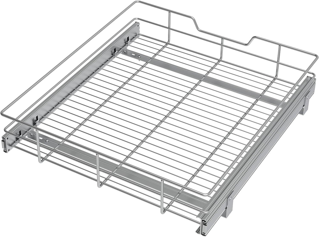 Pull Out Cabinet Organizer 20" W X 17" D, Slide Out Drawers For Kitchen Cabinets, Pull Out Drawers For Cabinets Capacity Heavy Duty Caddy, Cabinet Pull Out Shelves Chrome-Plated, Bathroom Pantry