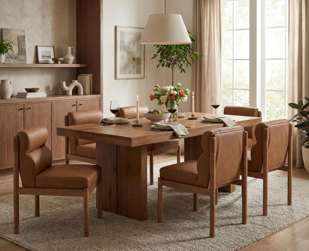 CIMOTA Modern Upholstered Dining Chairs Set of 4, Faux Leather Kitchen & ...