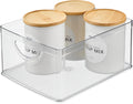 iDesign Plastic Stackable Kitchen Cabinet Storage Bin with Handles - Clear Pantry Organizer