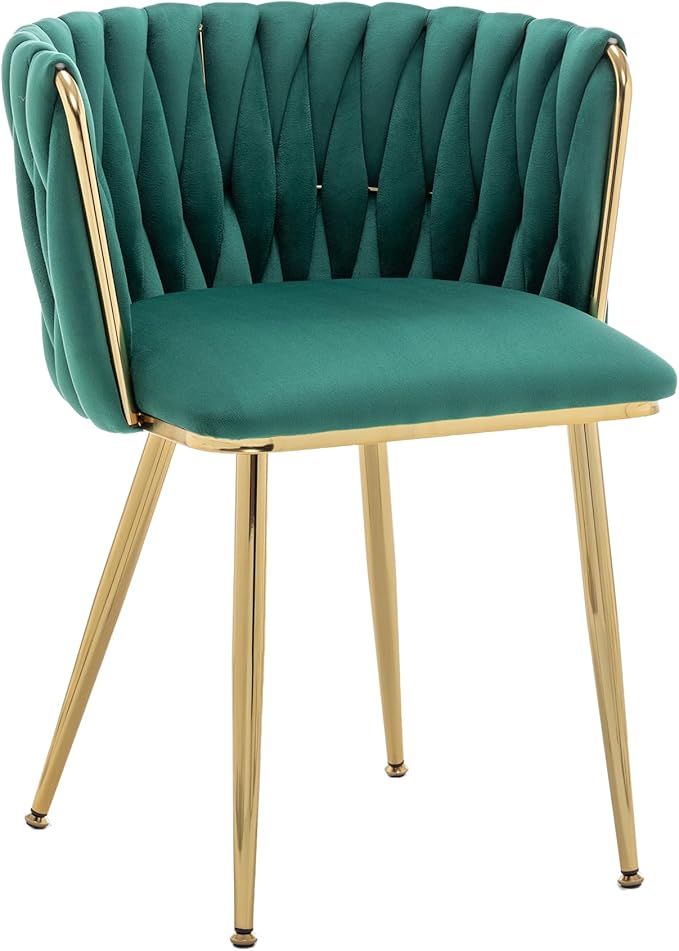 Kiztir Green Velvet Dining Chairs Set of 4 Upholstered Modern Dining Room Cha...