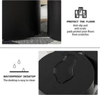 WILLIAMSPACE Nesting Coffee Table Set of 2, Black Round Wooden Modern Circle Table for Small Space Living Room Bedroom Accent End Side Table (Black-Round)