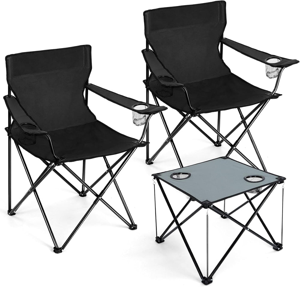 Joyfair Camping Lawn Chairs & Table Set, Large Beach Chairs for Outside |...