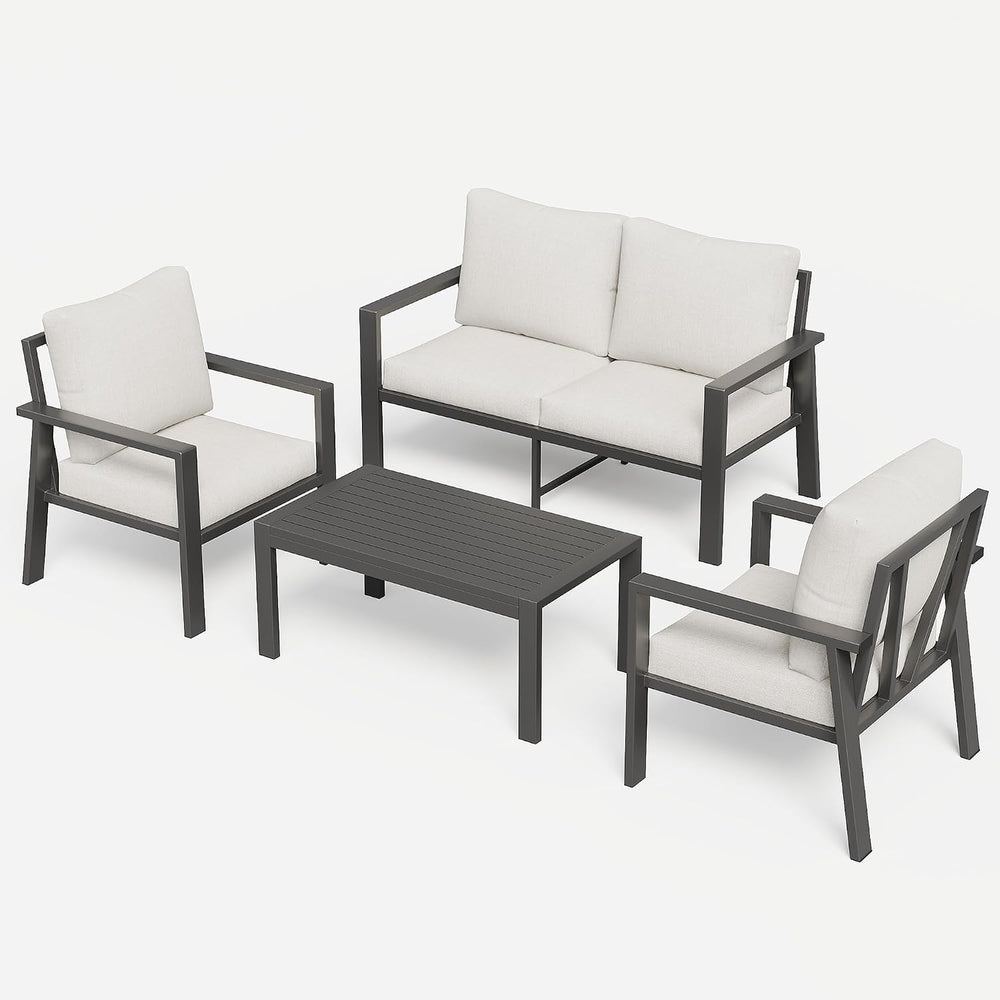 Aluminum Patio Furniture Sets Metal Outdoor Furniture Set with Coffee Table
