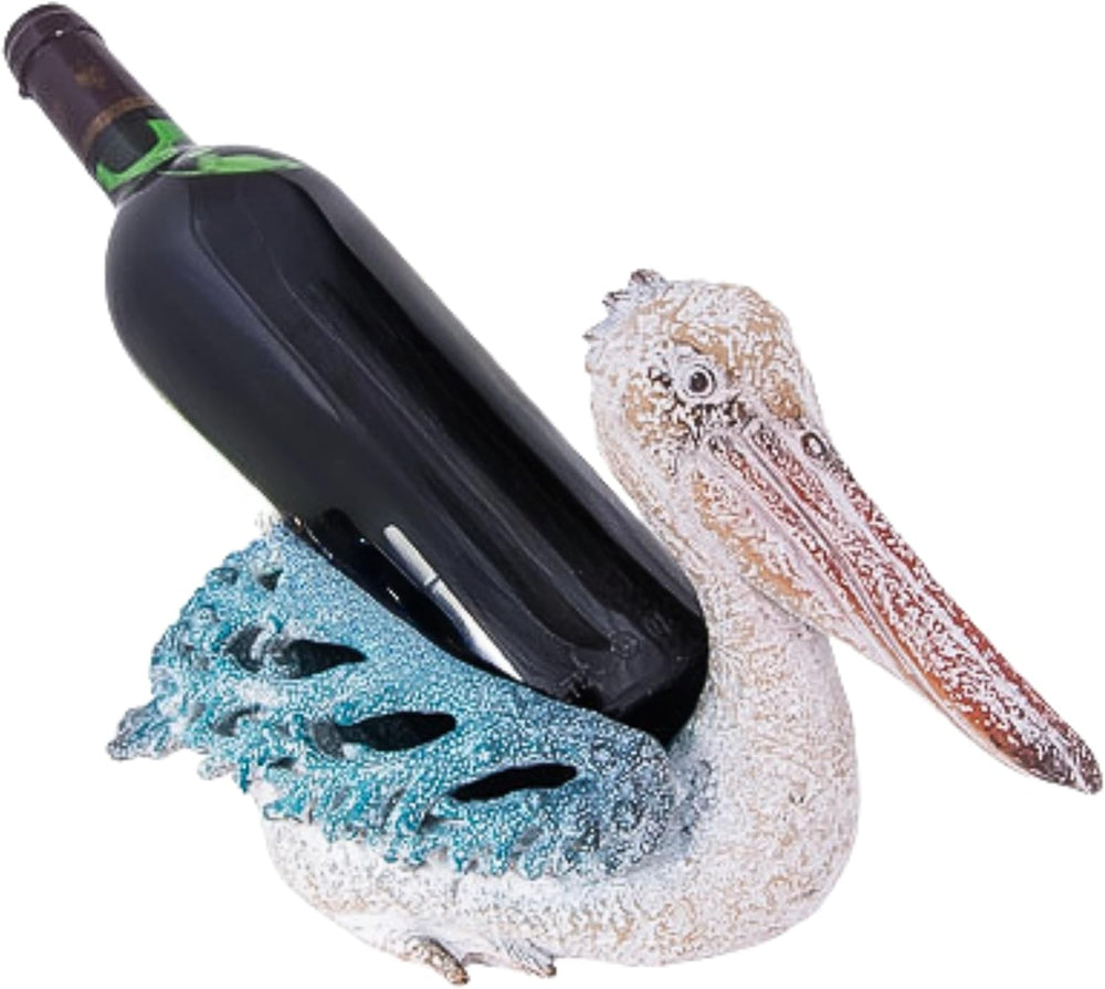 Corner Merchan Pelican Wine Bottle Holder - Nautical Wine Holder Tabletop Cen...
