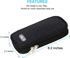 YOUSHARES Insulin Cooler Travel Case - Diabetic Case Insulated Organizer Portable Cooling Bag for Insulin Pen and Medication Diabetic Care Supplies with 2 TSA Approved Ice Pack (Black)