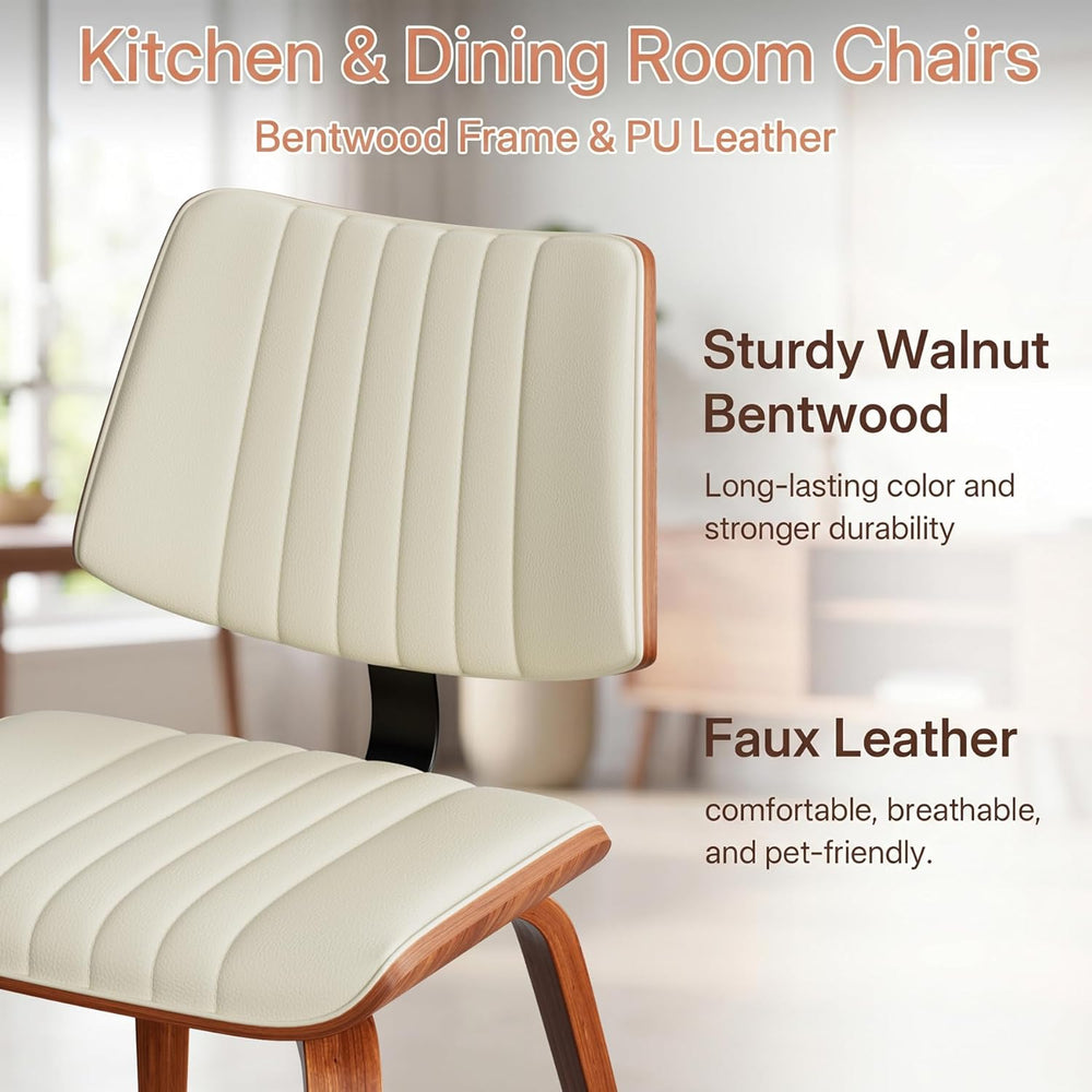 Dining Chairs Set of 2,Mid Century Modern Upholstered Kitchen Chairs with Erg...