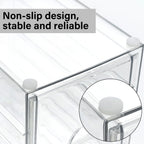 Prsildan Acrylic Drawer Makeup Organizer with 4 Drawers, Set of 2 Office Desk Organizers Accessories, Clear Stackable Storage Drawers for Vanity, Countertop, Craft, Jewelry, Art Supply Organization