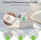 Luxspire Toothbrush Holder, Fast Drying Tooth Brush Holder for Bathroom, Diatomite Electric Tooth Brush and Toothpaste Organizer for Bathroom Kitchen Vanity Countertop, Light Gray