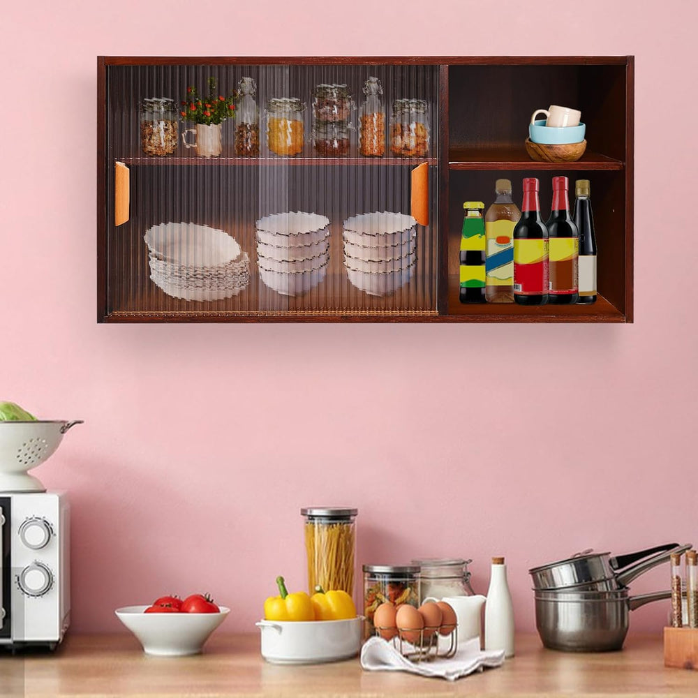 Wall Mounted Kitchen Pantry Sideboard with 2 Doors, Freestanding Wall Storage...