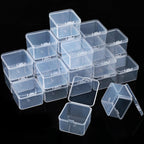 48 Packs Clear Small Plastic Containers Transparent Storage Box with Hinged Lid for Small Items Crafts Jewelry (2 x 2 x 1.4 Inches)