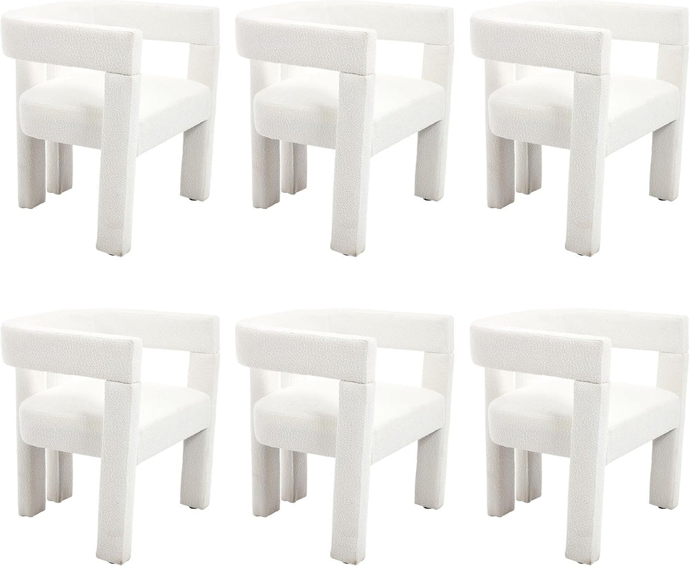 Modern Dining Chair Set of 6 Living Room Chairs,Upholstered Barrel Chair | bo...