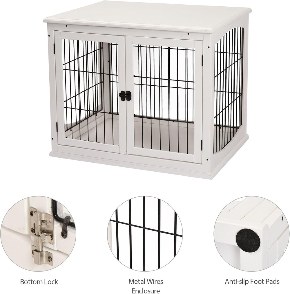 26-inch Durable Heavy-Duty Solid Premium Engineered Wood Dog End Table with T...