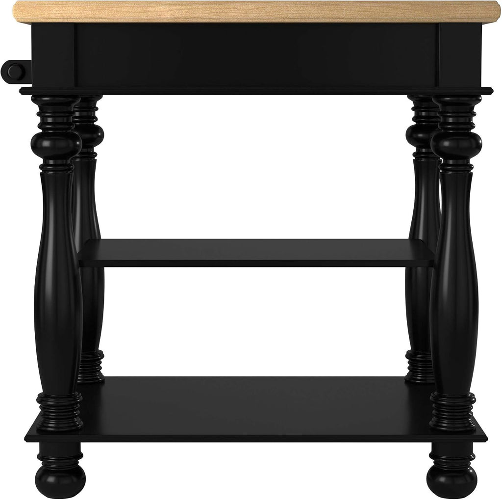 Bernards Birch Kitchen Island, Black