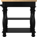 Bernards Birch Kitchen Island, Black
