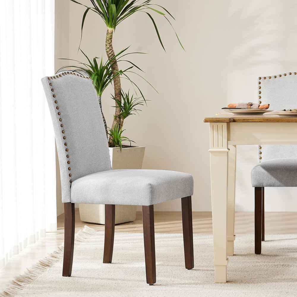 DUMOS Dining Chairs Set of 6, Farmhouse Fabric Upholstered Kitchen Chairs wit...