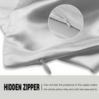 Natural Mulberry Silk Pillowcase for Hair and Skin Standard Size 20"X 26" with Hidden Zipper Soft Breathable Smooth Cooling Silk Pillow Covers(Silver Grey,Standard,1Pcs)