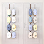 SWTYMIKI Over Door Hat Organizer - 4 Packs Metal Hanging Hat Rack with 16 Hooks Design, Baseball Cap Hanger Organizer Storage Holds up to 80 Caps for Door, Bedroom, Closet