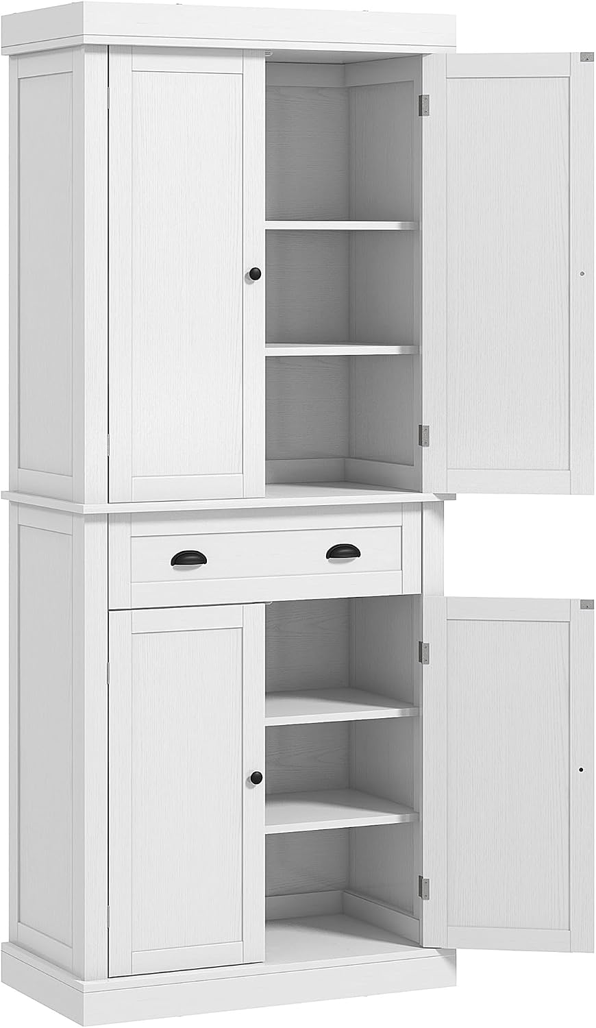 72.5" Kitchen Pantry Cabinet, Traditional Freestanding Storage Cabinet w...