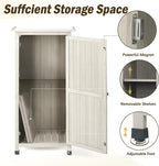Wooden Outdoor Storage Cabinet, Vertical Garden Tool Shed with Waterproof Metal Roof & 2 Adjustable Shelves Ideal for Yard, Patio, Deck and Porch (Gray, 20" x 24" x 48")