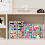 Makeup Acrylic Organizer with 17 Drawers(4 Sets), Desk Organizers and Accessories, Clear Makeup Organizer, Dustproof Storage Drawers for Office Art Craft Supplies