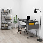 Cubiker Computer Desk 63 inch Home Office Writing Study Desk, Modern Simple Style Laptop Table with Storage Bag, Black