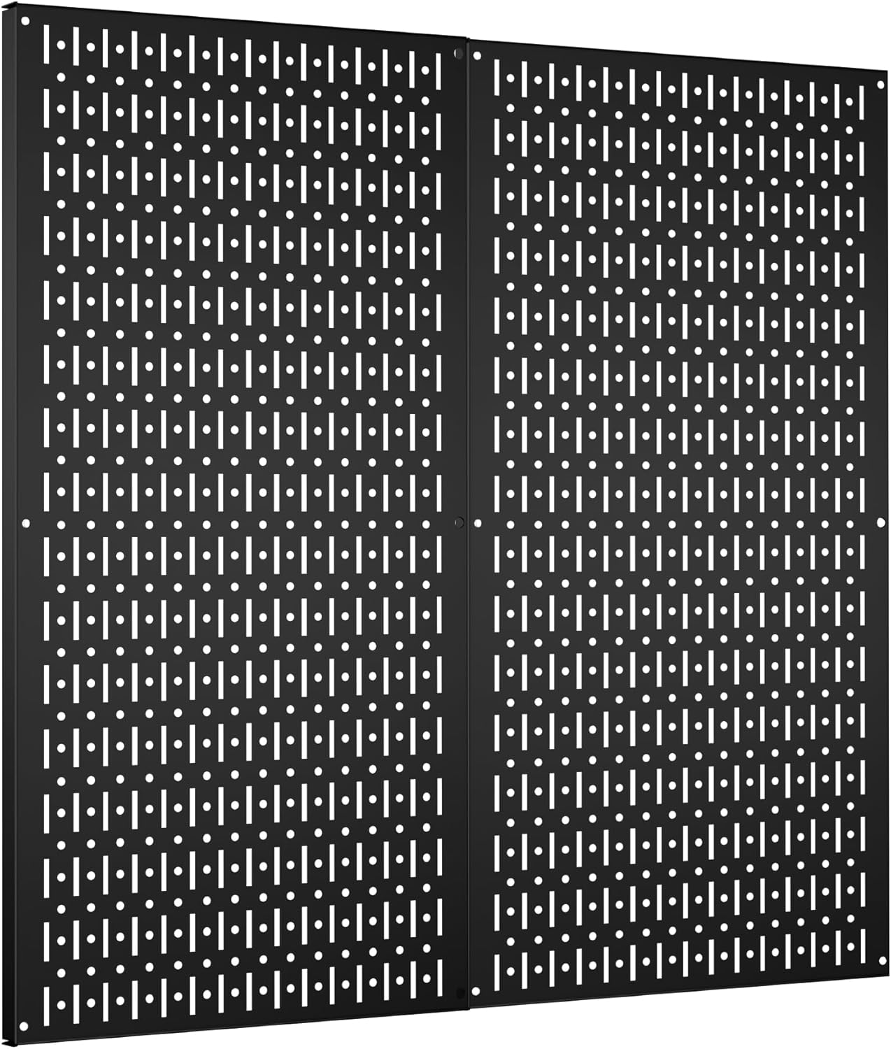 Pegboard Wall Organizer 2 PCS 32" x 16" Black Peg Board Metal Pegboard Panels for Garage Tool Storage