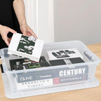 Gloreen 20 Quart Lidded Storage Bins with Wheels, Clear Plastic Under Bed Storage Boxes, 3 Pack