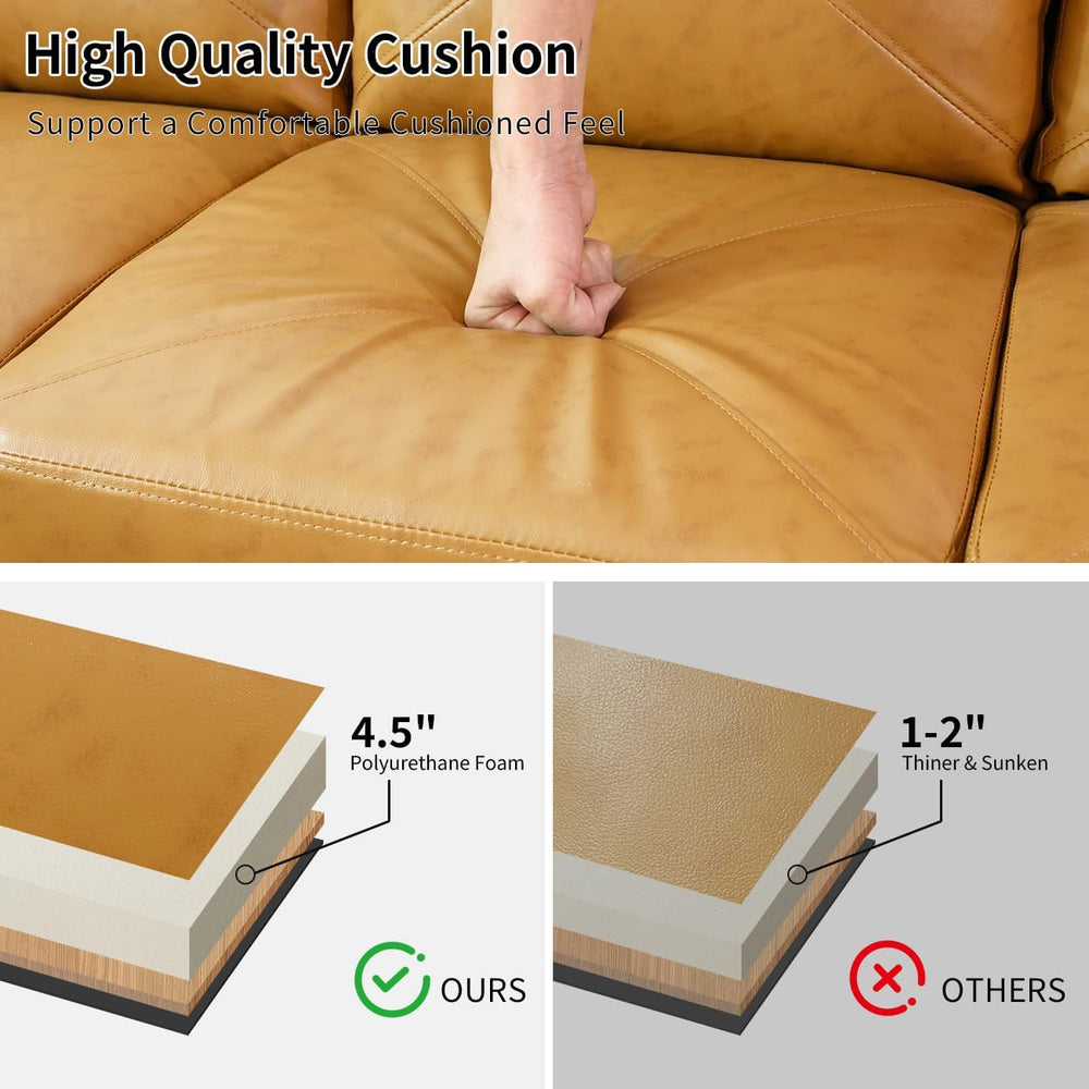 Leather Storage Ottoman Bench,28.5" Large Square Ottoman with Storage, F...