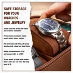 Awesometik 3 Slot Luxury Travel Faux Leather Watch Case. Watch Storage Organizer. Watch Display & Watch Holder. Perfect For Watch Collection. Ready to Gift for Men (3 Slot Watch Case)