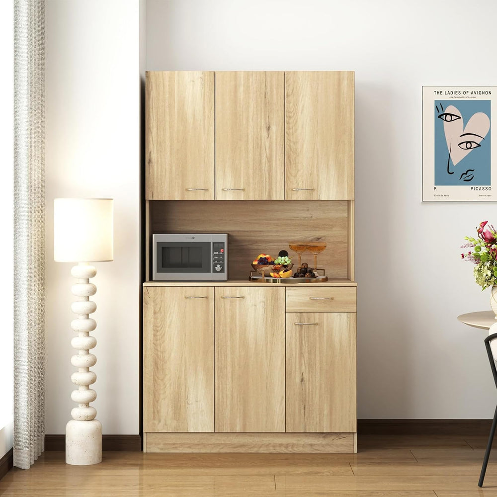 39.37" W Kitchen Pantry Cabinet, Freestanding Farmhouse Storage Cabinet ...