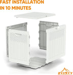 ZYJOYY 33 Gallon Resin Deck Box, Weatherproof Outdoor Storage Box for Patio, Garden and Yard, Lockable Waterproof Bin for Tools, Cushions, and Accessories, White