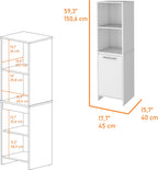 Modern Kitchen Pantry, White Storage Cabinet with 2 External Shelves, Single Door Cabinet, 2 Interior Shelves, Easy to Maintain, for Dining Room
