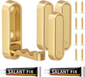 4-Pack Heavy Duty Zinc Alloy Folding Wall Hooks for Bathroom, Kitchen, Entryway, Closet - Space-Saving Design Holds Coats, Towels, Backpacks, Hats, Keys (Gold)