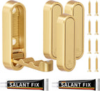 4-Pack Heavy Duty Zinc Alloy Folding Wall Hooks for Bathroom, Kitchen, Entryway, Closet - Space-Saving Design Holds Coats, Towels, Backpacks, Hats, Keys (Gold)