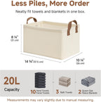 StorageWorks Storage Bins, Shelves Baskets for Organizing, Fabric Closet Organizers with Handles, Metal Frame, Beige（Texture）, 2-Pack