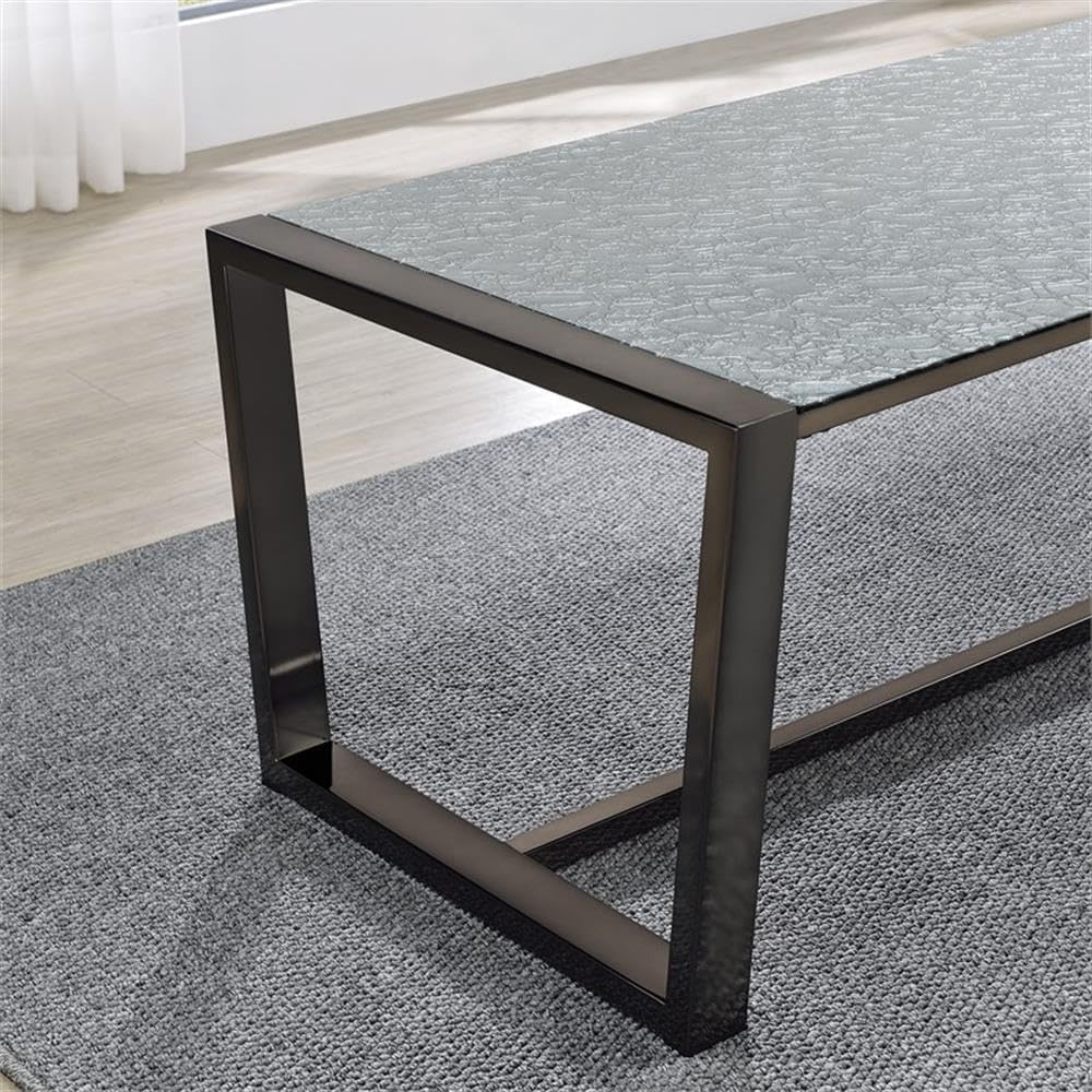 Pemberly Row Contemporary 3-Piece Coffee & End Table Set, Black Nickel Fi...
