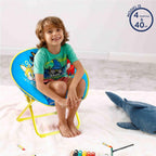 Sega Sonic The Hedgehog 23-Inch Kids Folding Saucer Chair,Portable, Padded Seat with Metal Frame for Kids Ages 3+, Ideal for Bedroom, Playroom, or Gaming Setup